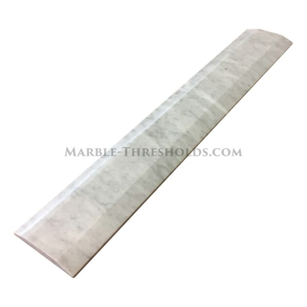 White Carrara Marble double hollywood door threshold